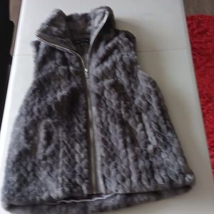 Grey faux fur vest